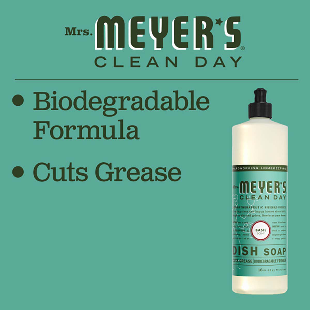 Mrs. Meyer's Clean Day Basil Scent Dish Soap