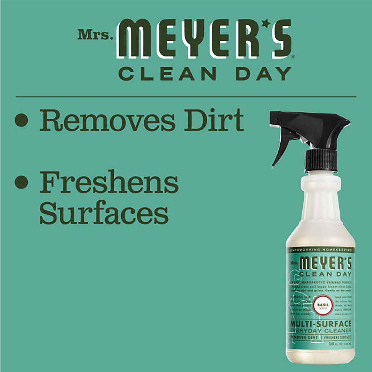 Mrs. Meyer's Clean Day Basil Scent Multi Surface Cleaner Spray
