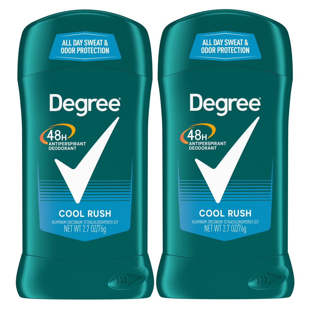 Degree Men 48 Hr Antiperspirant Solid Deodorant - Cool Rush, 2 pk