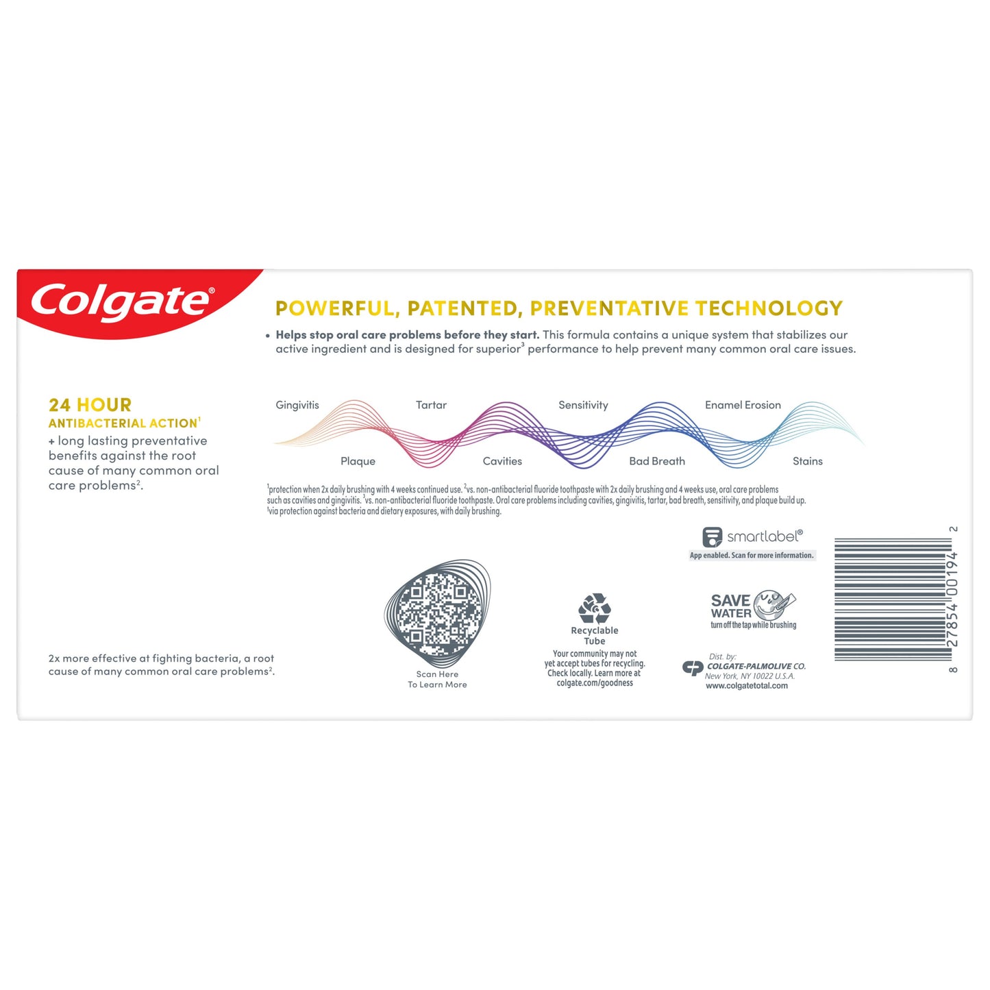 Colgate Total Toothpaste - Whitening, 2pk