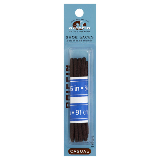 Griffin Casual Round Shoe Laces - Brown