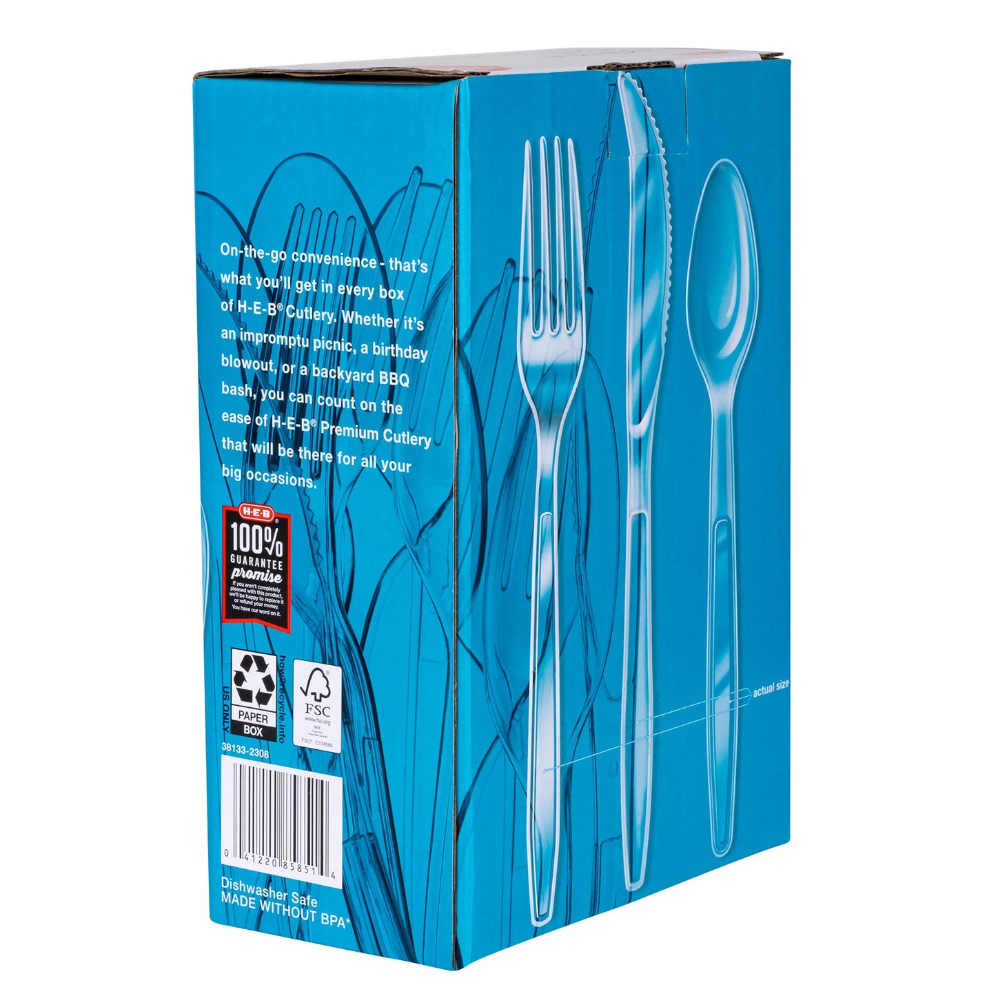 H-E-B Plastic Knives, Forks & Spoons Combo Pack - Clear