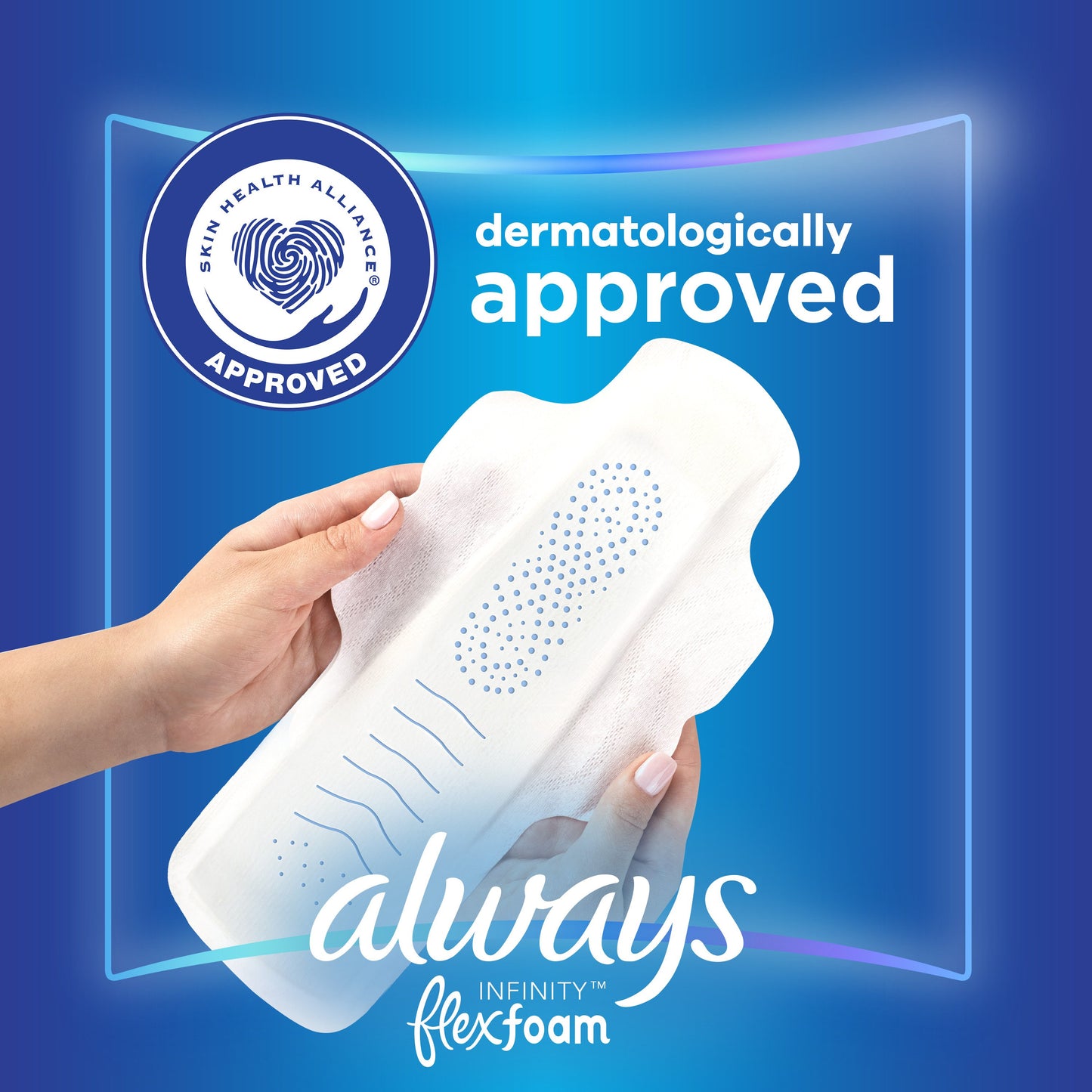 Always Infinity FlexFoam Pads Overnight Absorbency, with Wings Unscented Size 4