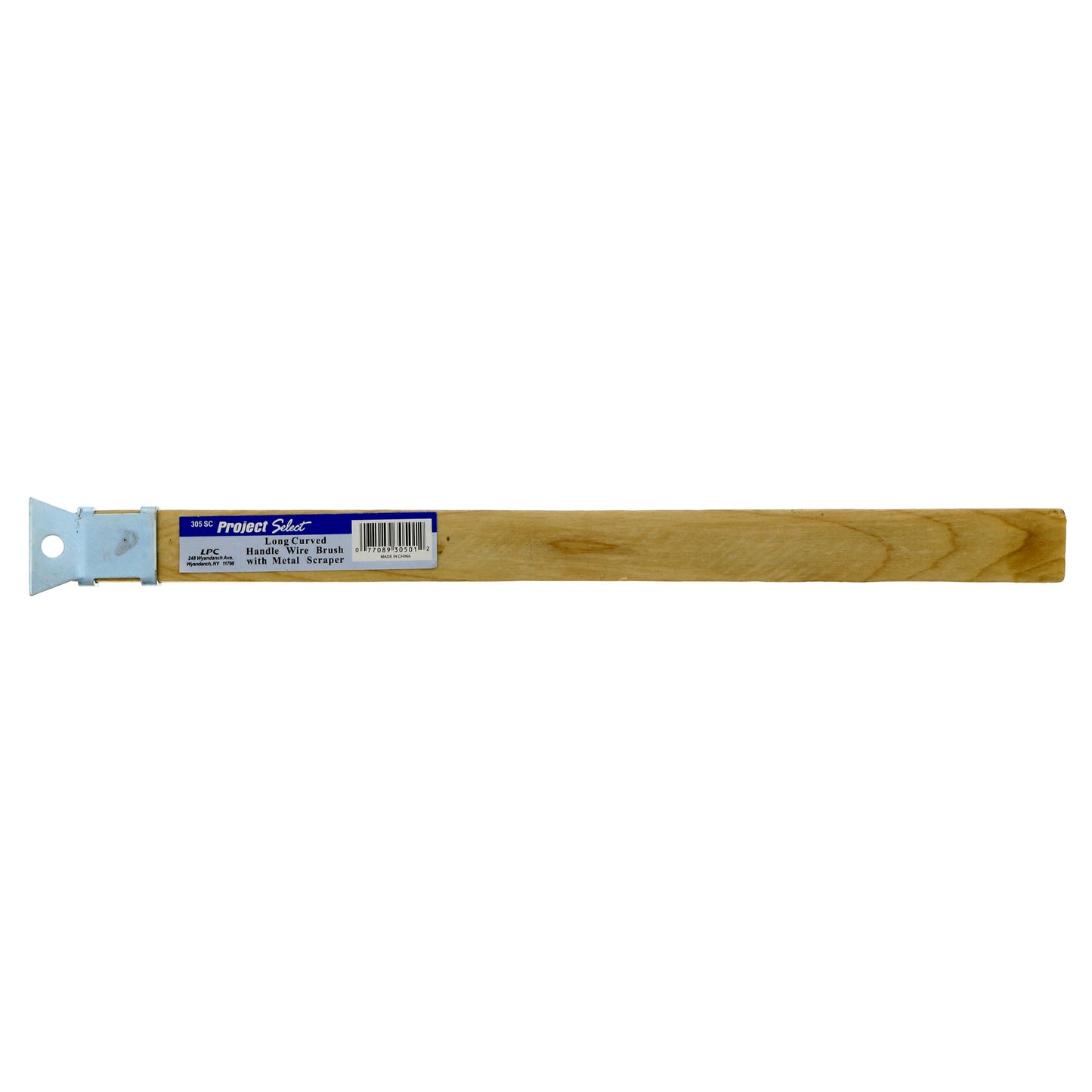 Linzer Project Select Long Curved Handled Wire Brush with Metal Scraper