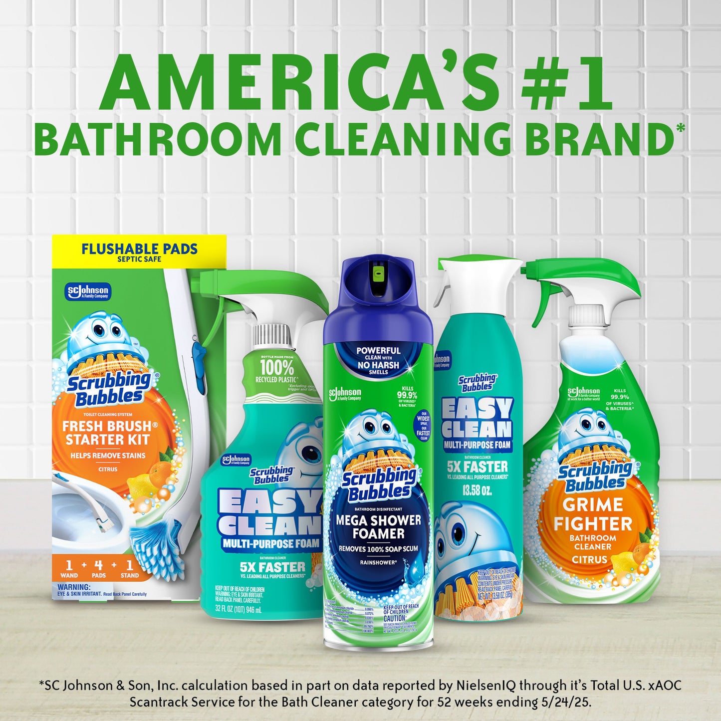 Scrubbing Bubbles Fresh Gel Toilet Cleaning Stamp, Rainshower Dispenser with 6 Gel Stamps