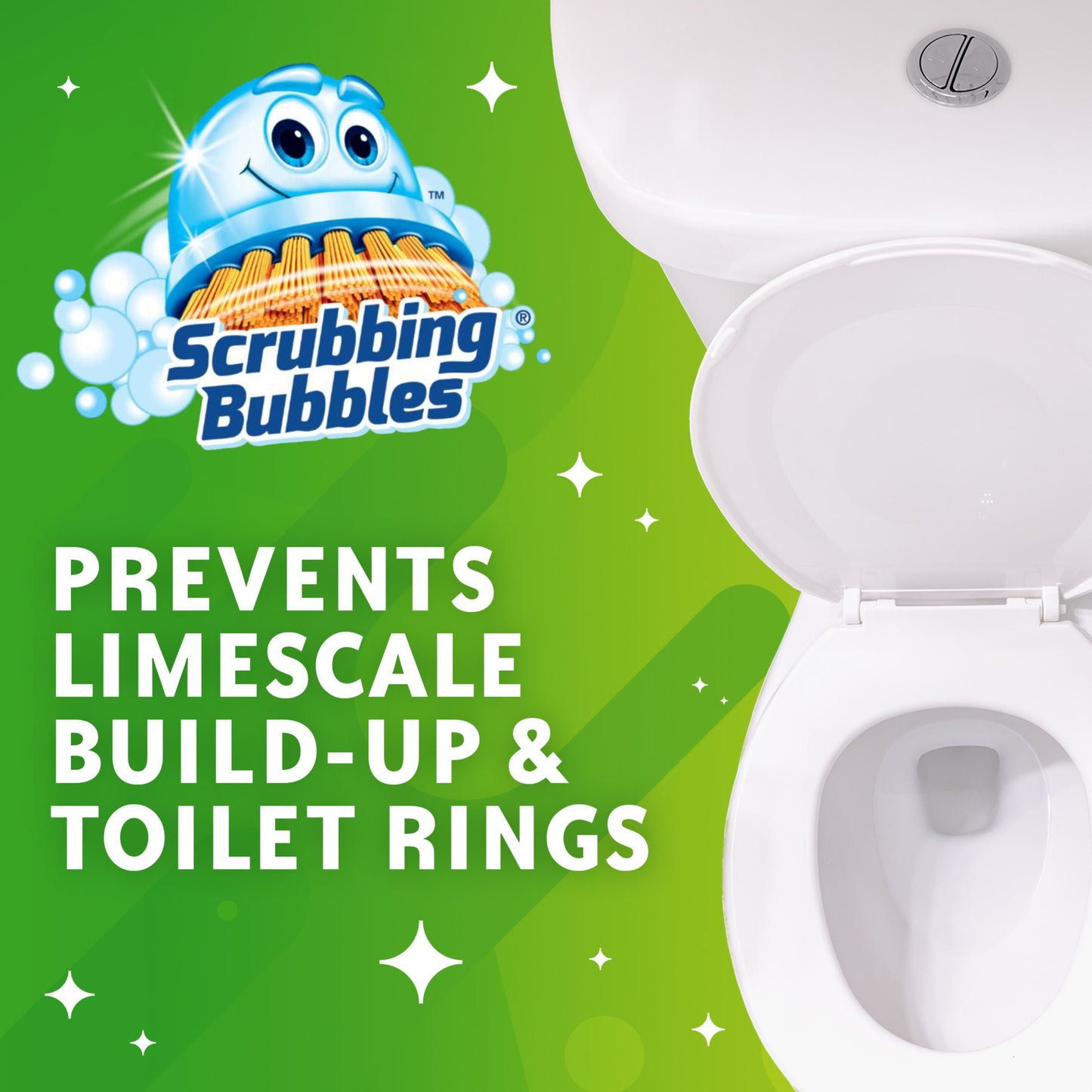 Scrubbing Bubbles Fresh Gel Toilet Cleaning Stamp, Rainshower Dispenser with 6 Gel Stamps