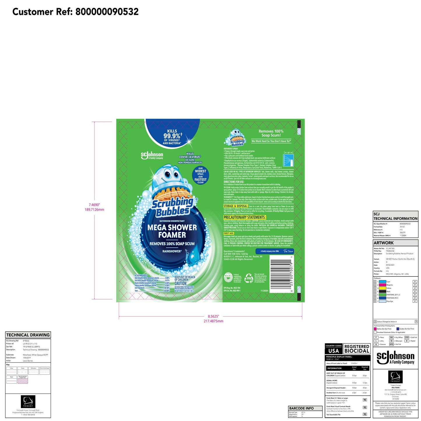 Scrubbing Bubbles Mega Shower Foamer Bathroom Cleaner