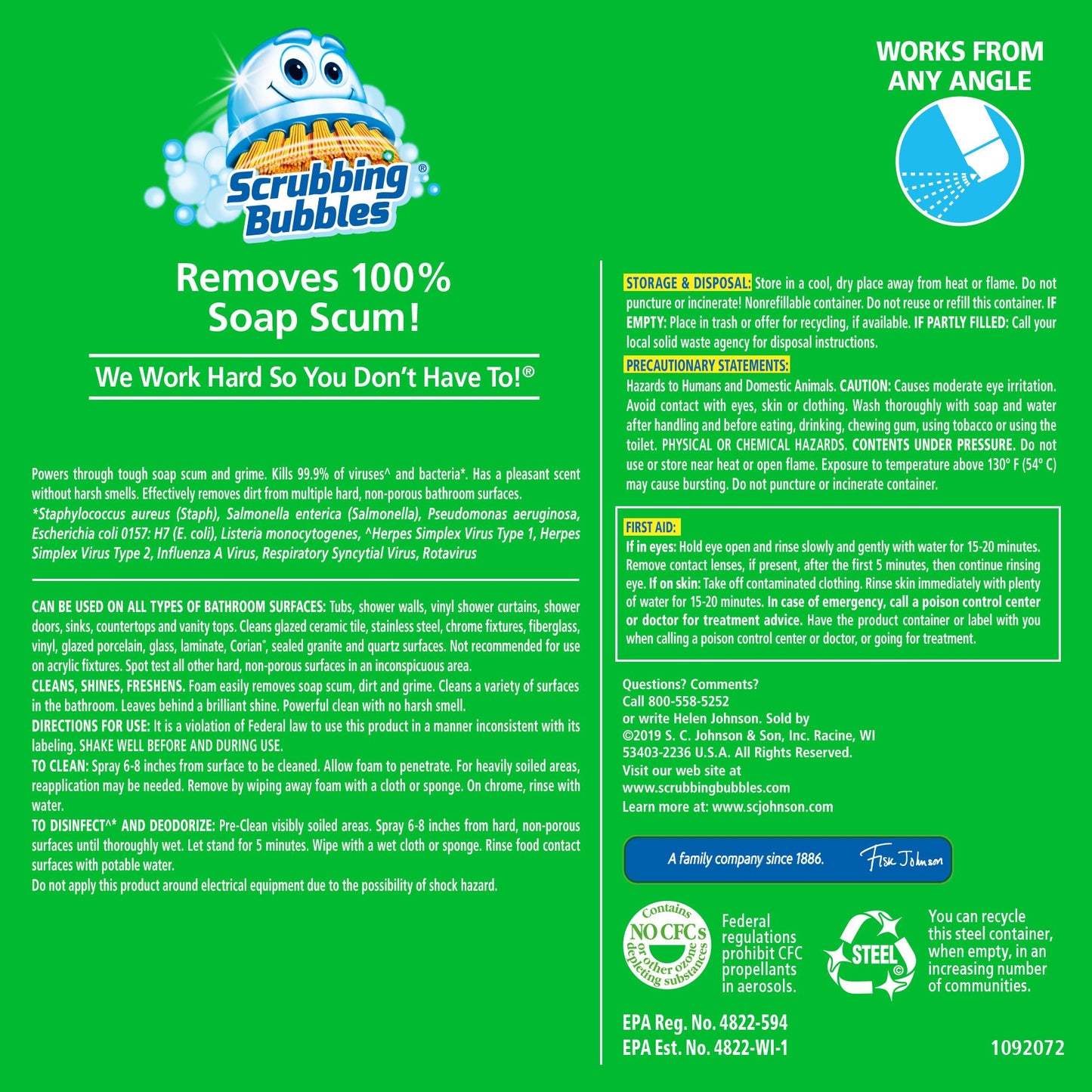 Scrubbing Bubbles Mega Shower Foamer Bathroom Cleaner