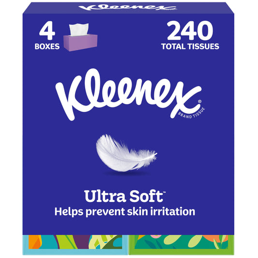 Kleenex Ultra Soft Facial Tissues Cube Boxes 3 Ply, 4 pk
