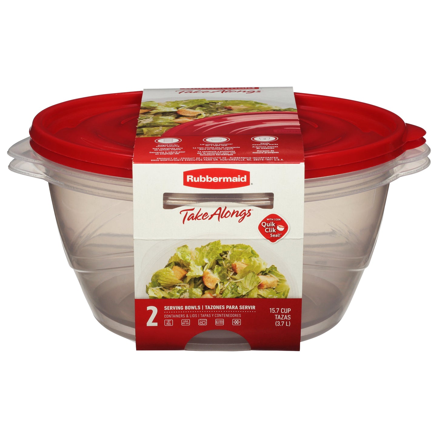 Rubbermaid TakeAlongs Serving Bowl Food Storage Containers, 2 pk
