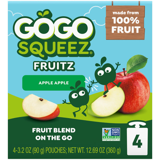GoGo squeeZ No Sugar Added Apple Applesauce & Fruit Puree Pouches