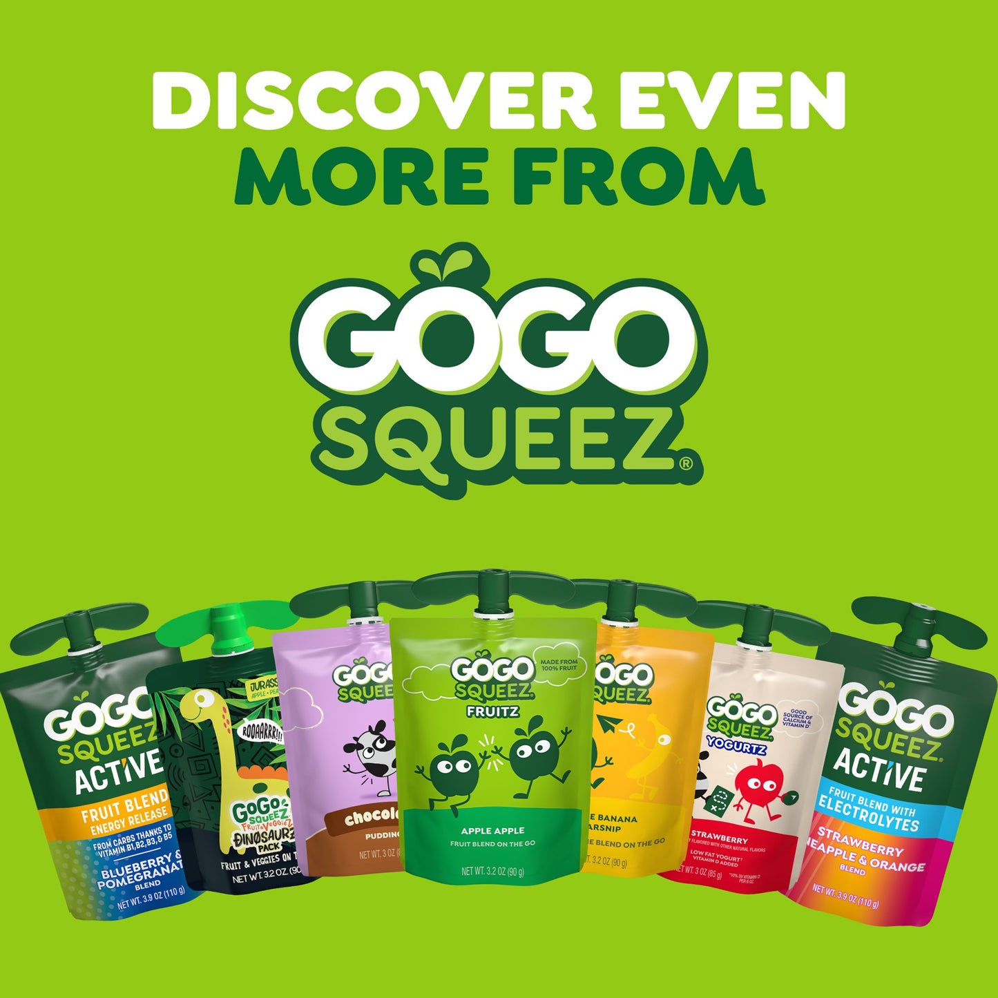 GoGo squeeZ No Sugar Added Apple Applesauce & Fruit Puree Pouches