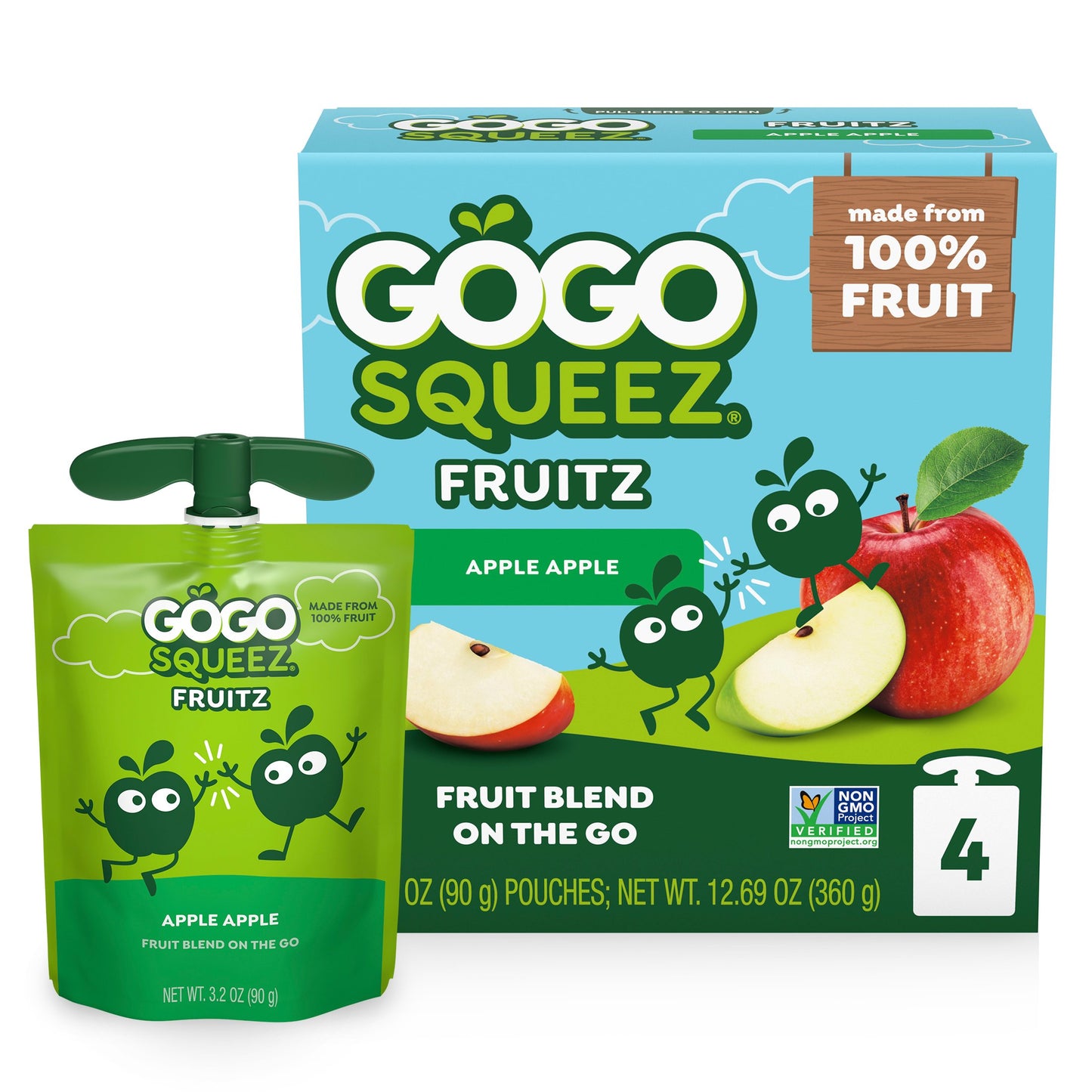GoGo squeeZ No Sugar Added Apple Applesauce & Fruit Puree Pouches
