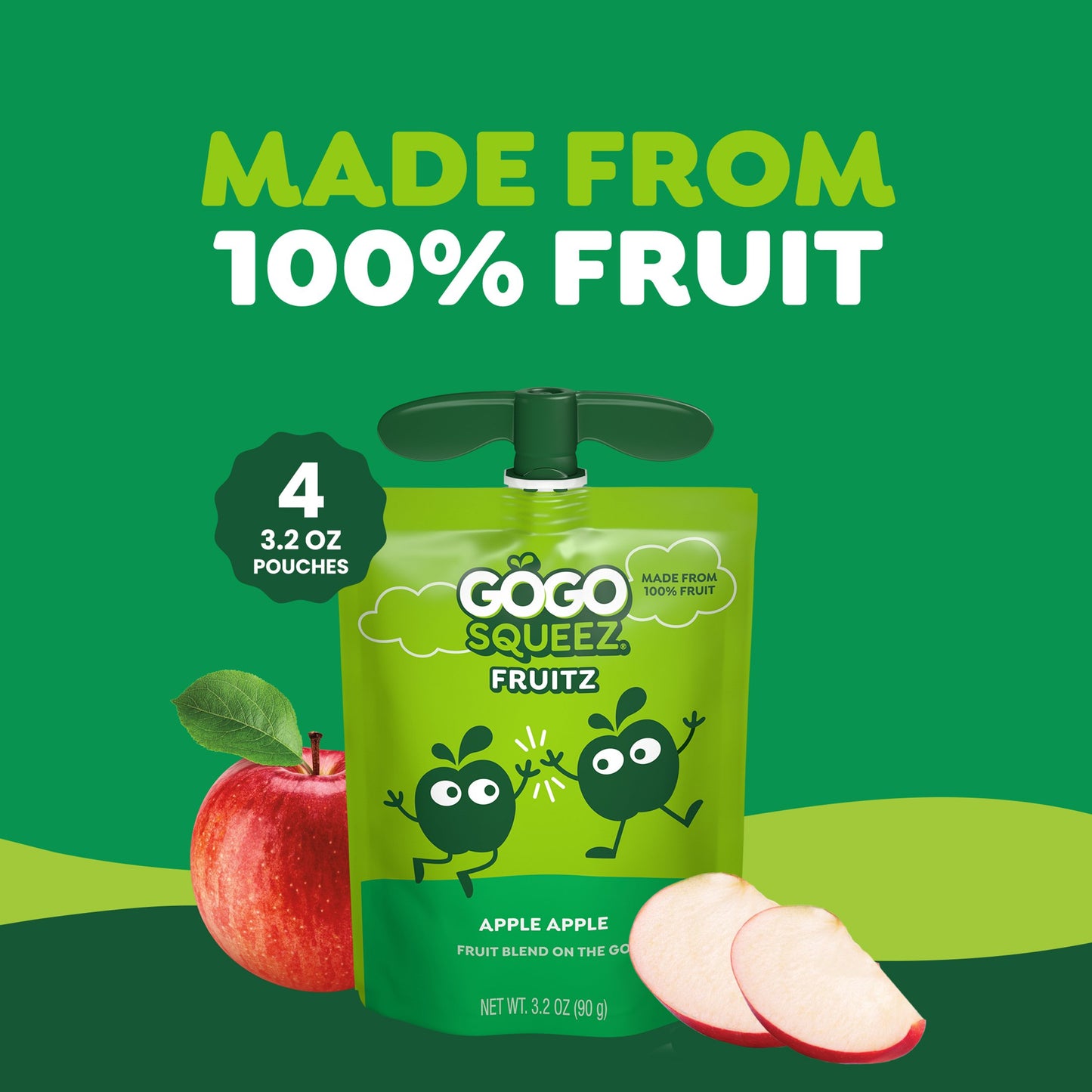 GoGo squeeZ No Sugar Added Apple Applesauce & Fruit Puree Pouches
