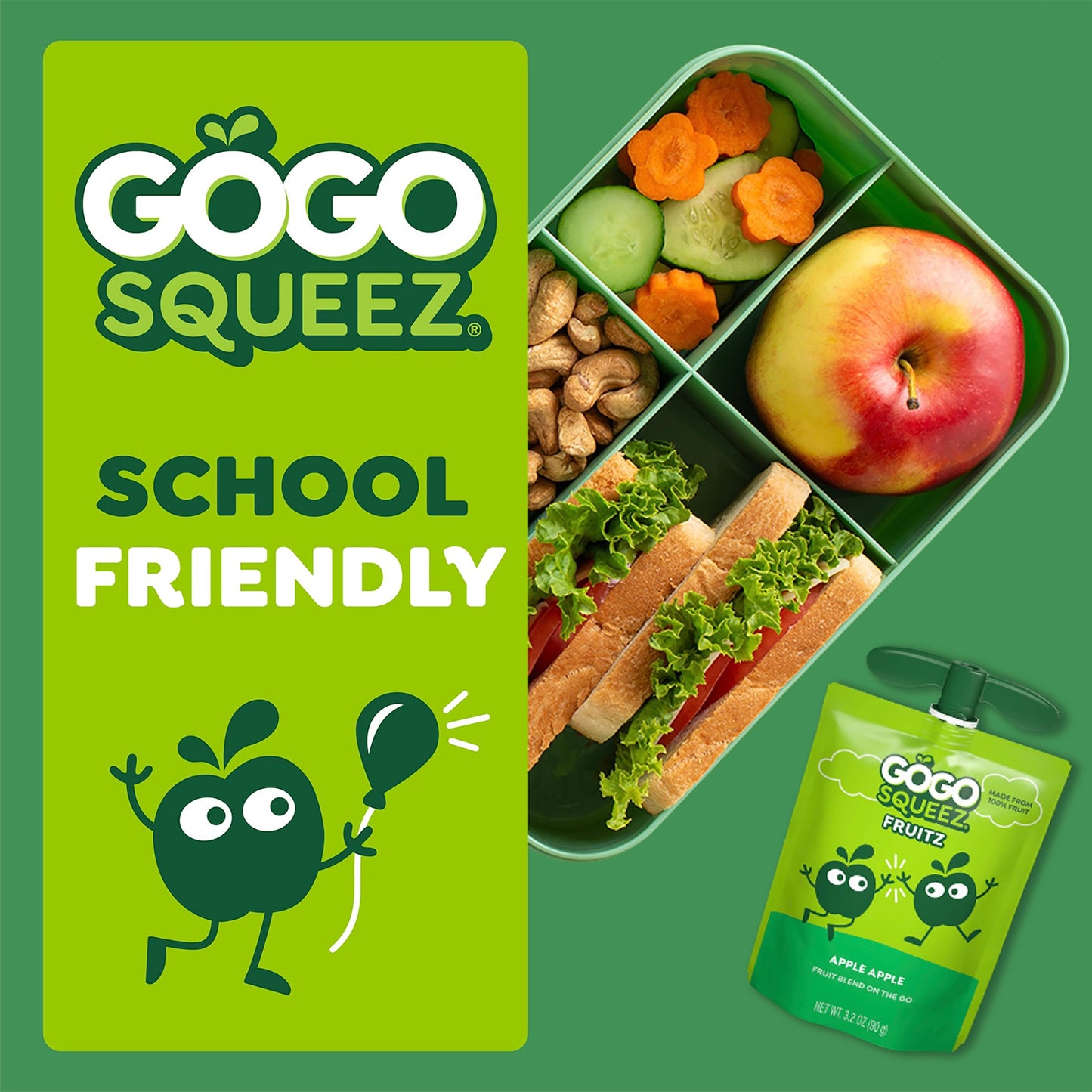 GoGo squeeZ No Sugar Added Apple Applesauce & Fruit Puree Pouches