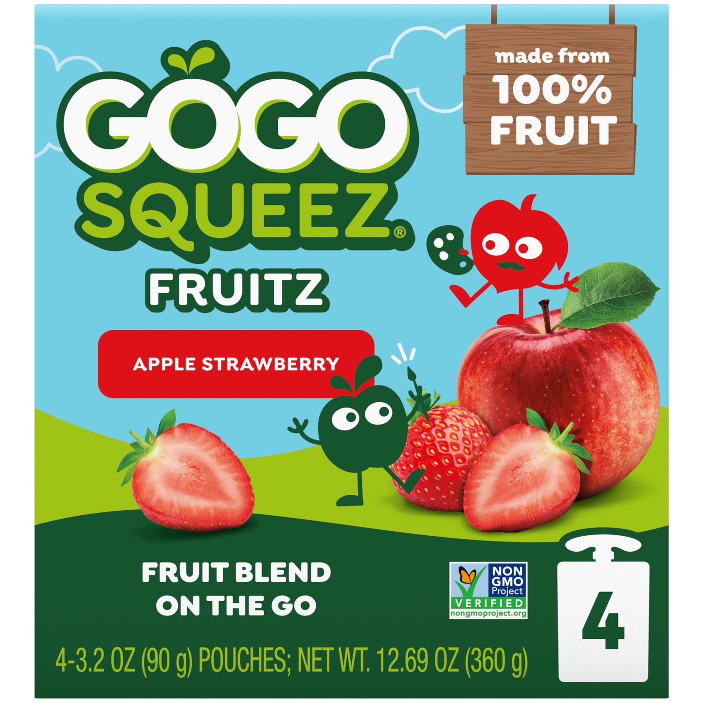 GoGo squeeZ No Sugar Added Apple Strawberry Applesauce & Fruit Puree Pouches