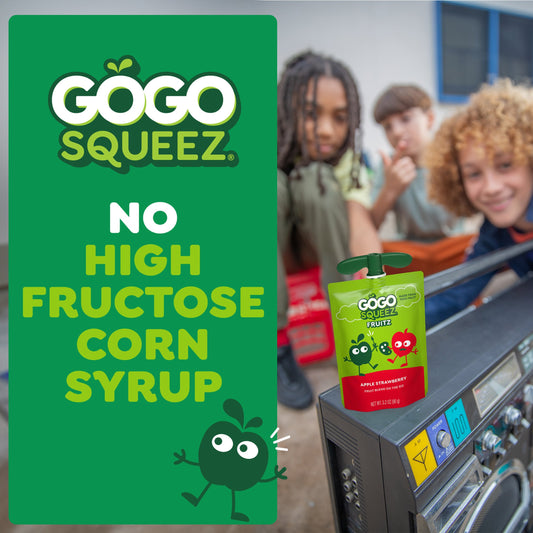 GoGo squeeZ No Sugar Added Apple Strawberry Applesauce & Fruit Puree Pouches