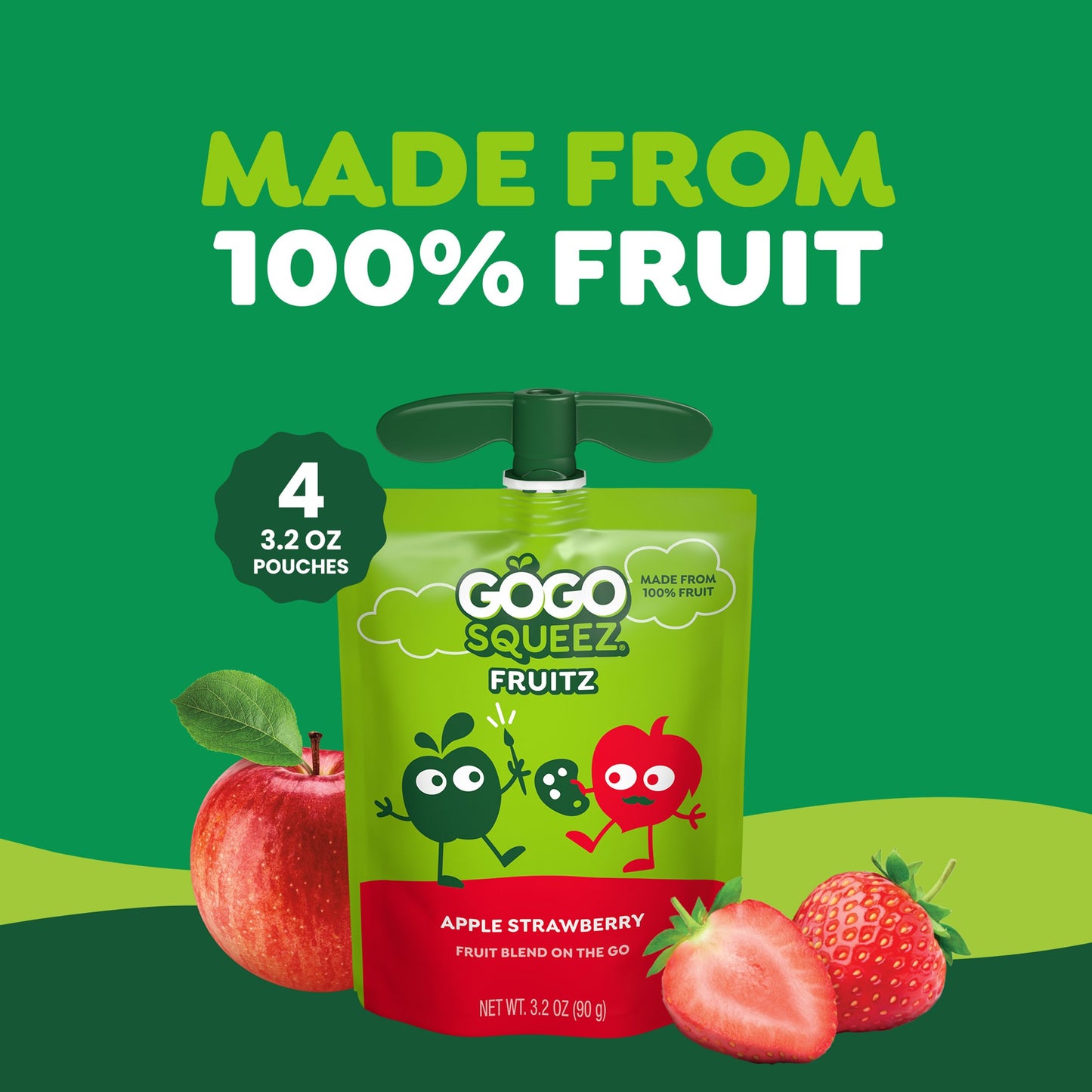GoGo squeeZ No Sugar Added Apple Strawberry Applesauce & Fruit Puree Pouches