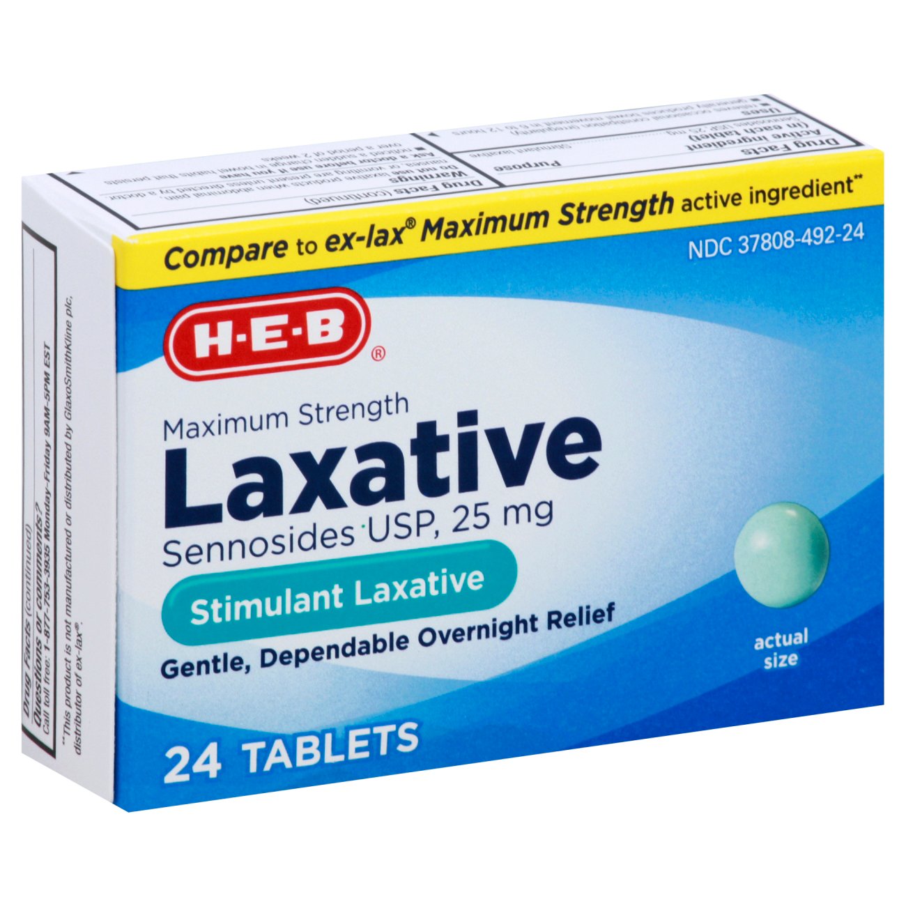 H-E-B Maximum Strength Laxative Sennosides 25 mg Tablets