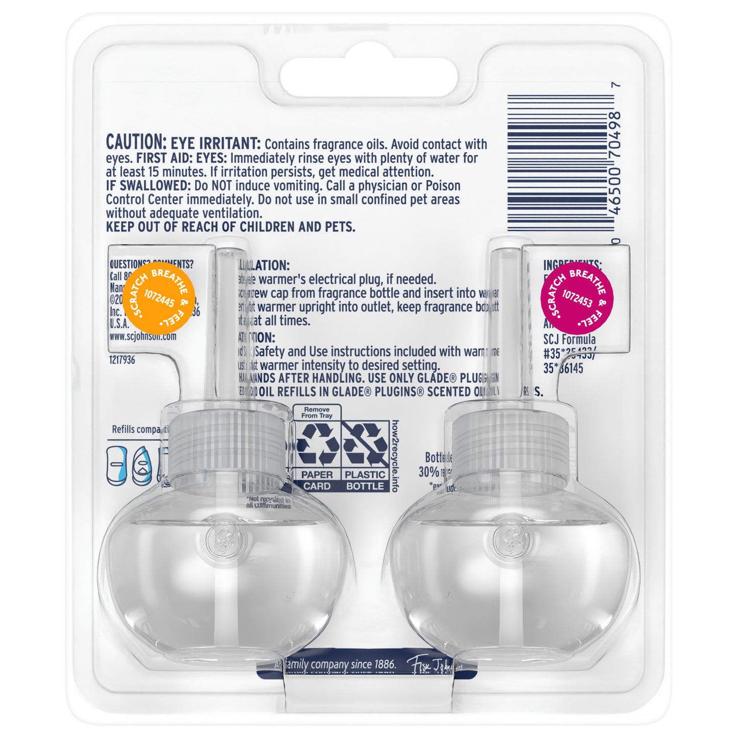 Glade PlugIns Scented Oil Air Freshener Refills - Hawaiian Breeze & Vanilla Passion Fruit