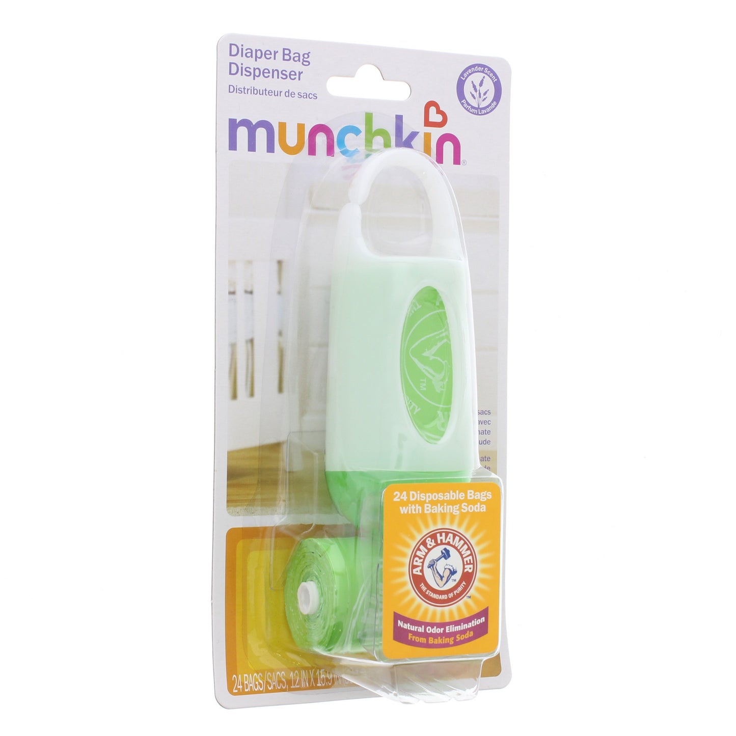 Munchkin Diaper Bag Dispenser - Lavender Scent, Assorted Color Bags