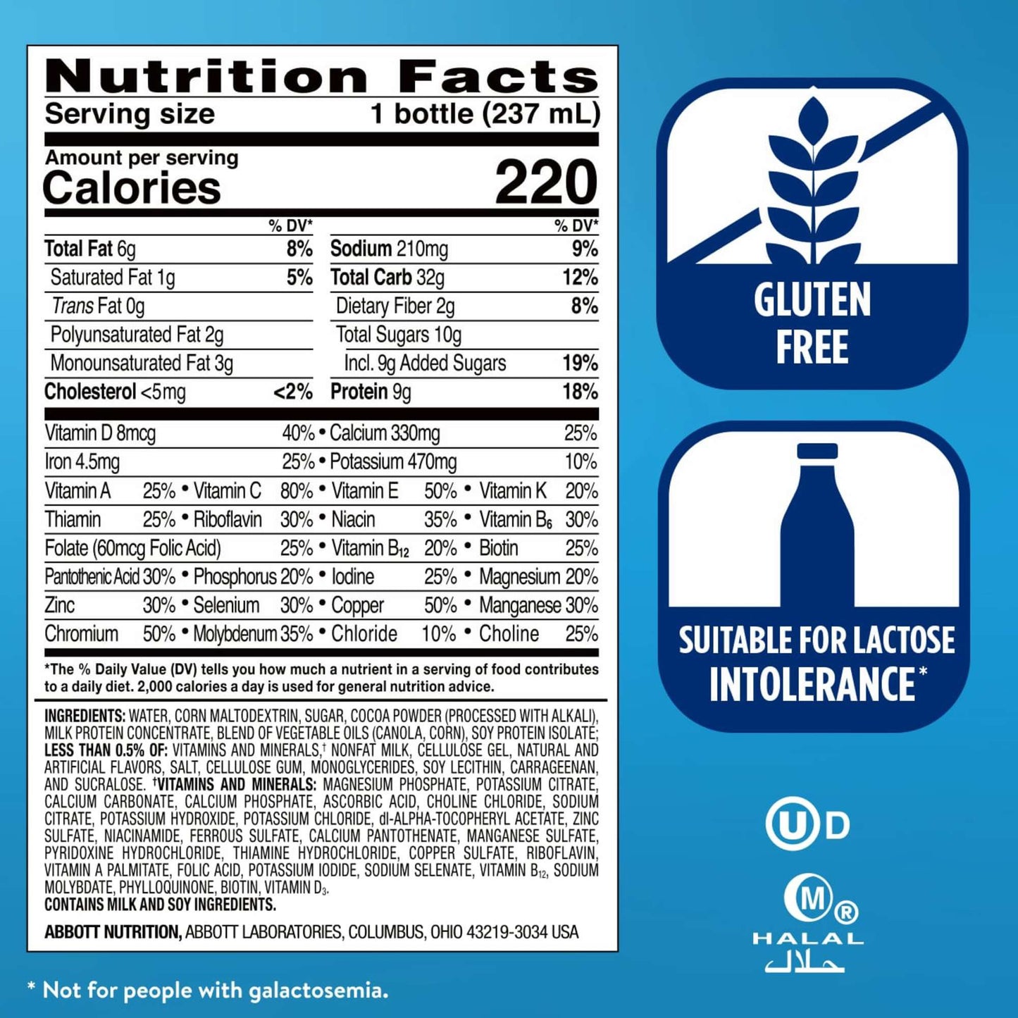 Ensure Original Nutrition Shakes 6 pk Bottles - Dark Chocolate