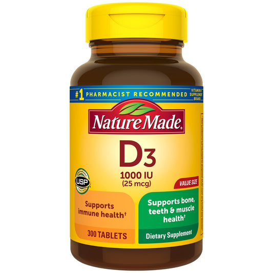 Nature Made Vitamin D3 25 mcg (1,000 IU) Tablets