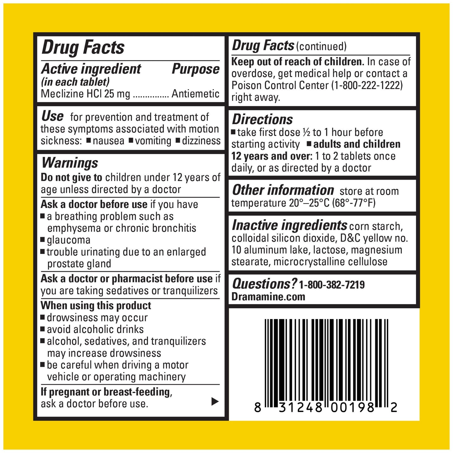 Dramamine All Day Less Drowsy Motion Sickness Relief