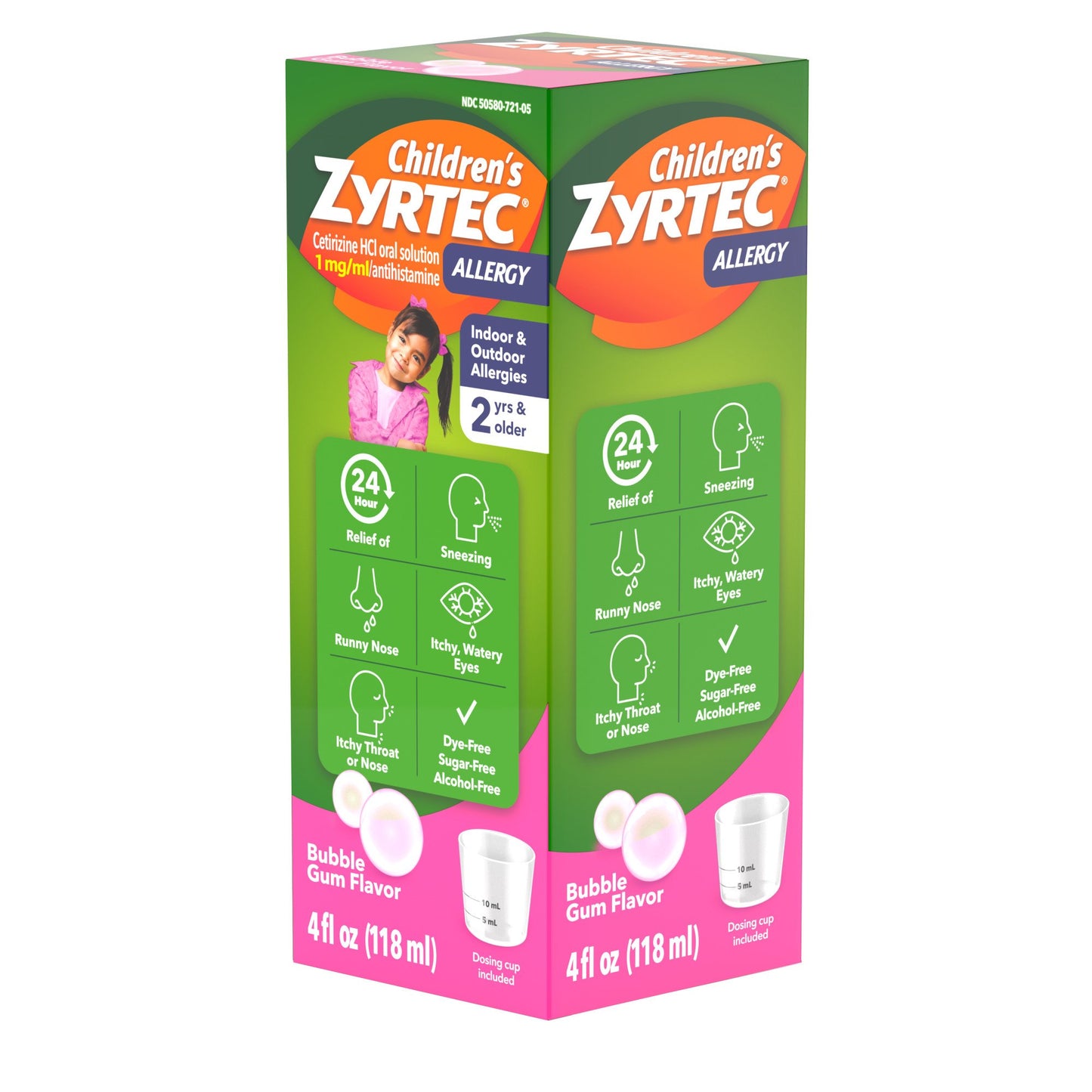 Children's Zyrtec 24Hour Children's Allergy Relief Syrup, Bubble Gum
