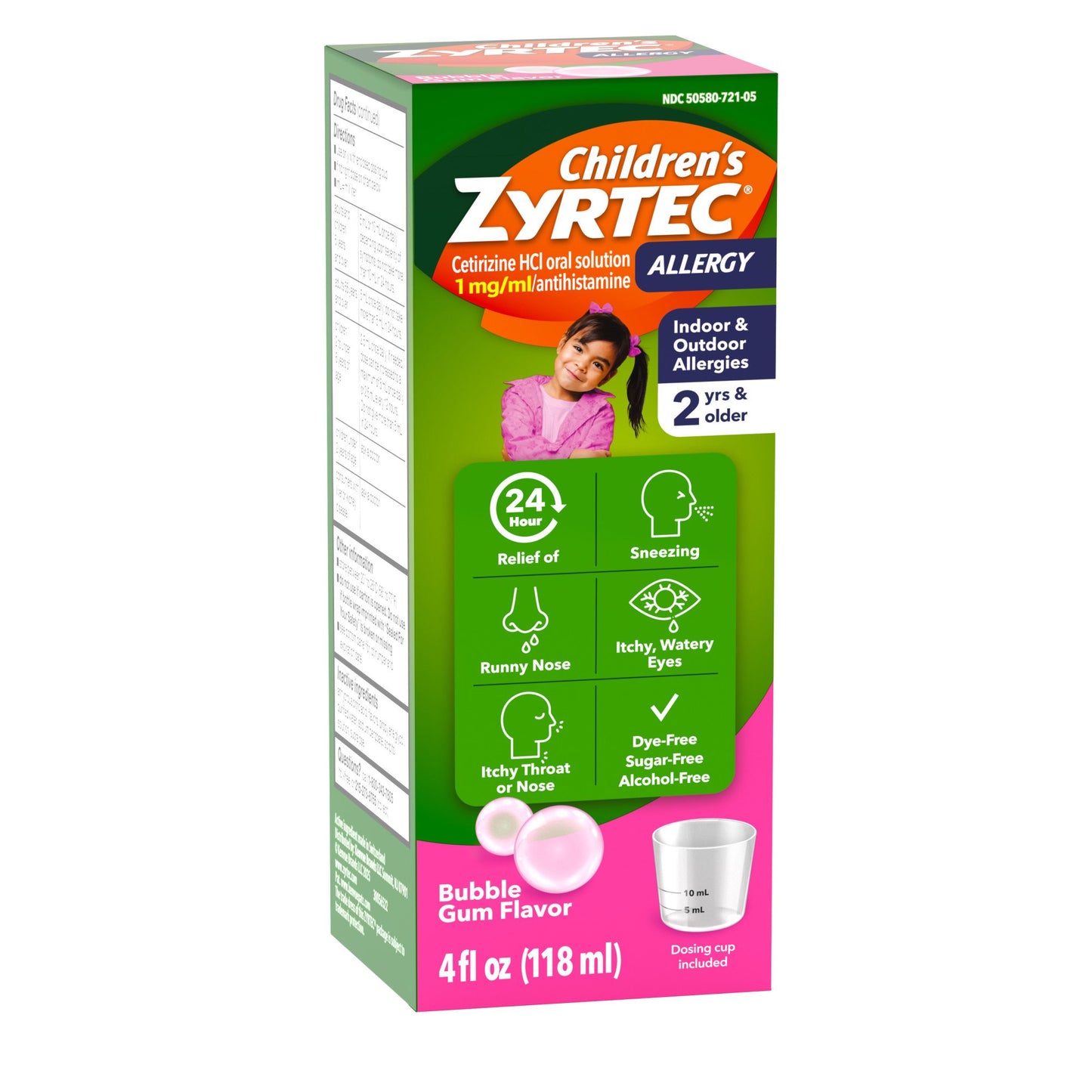 Children's Zyrtec 24Hour Children's Allergy Relief Syrup, Bubble Gum
