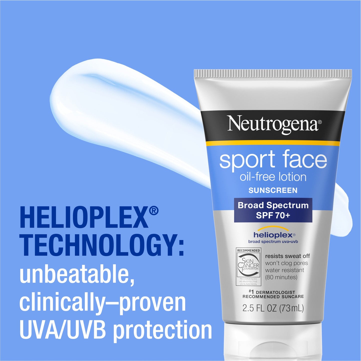 Neutrogena Sport Face Oil-Free Lotion Sunscreen - SPF 70+