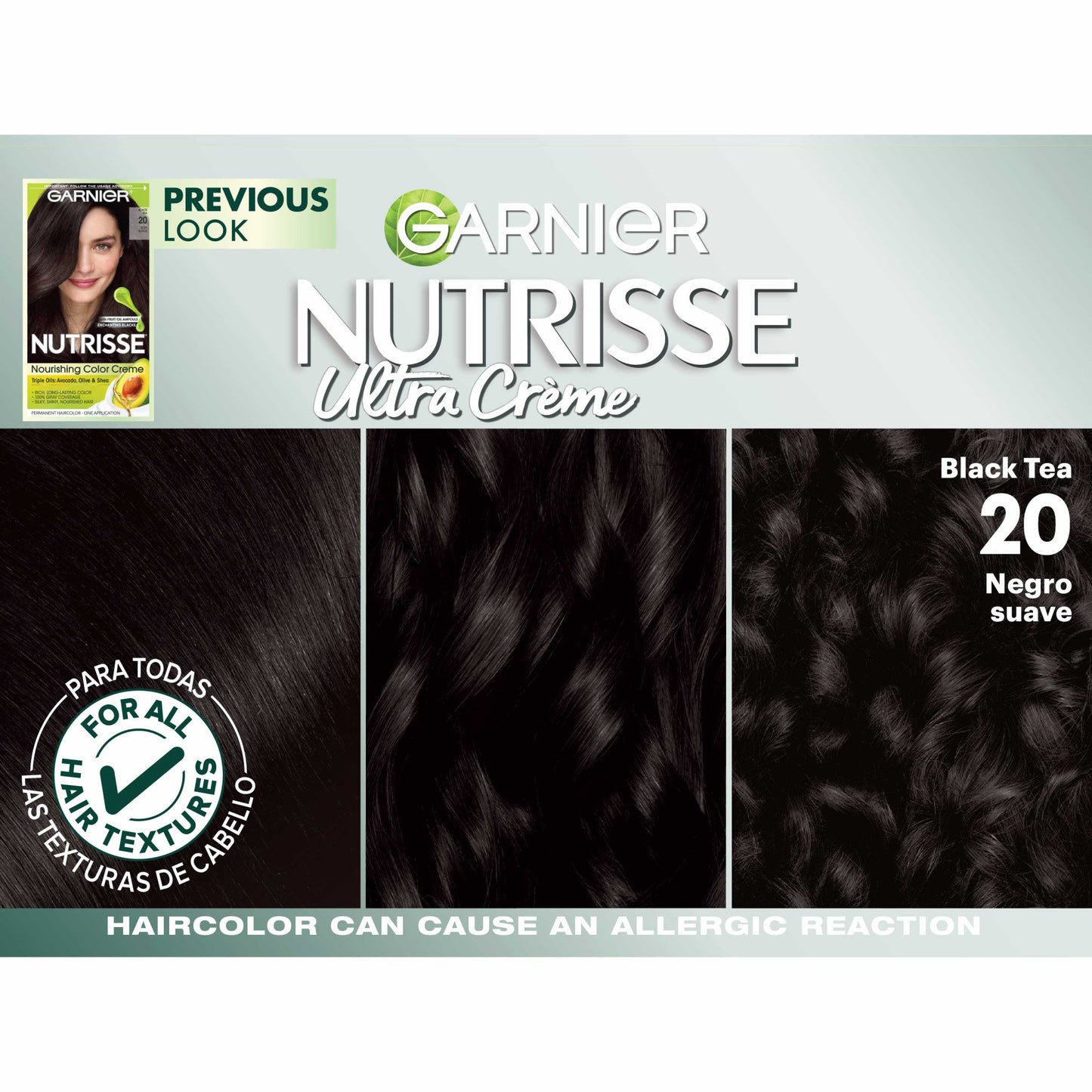 Garnier Nutrisse Nourishing Hair Color Creme - 20 Soft Black (Black Tea)