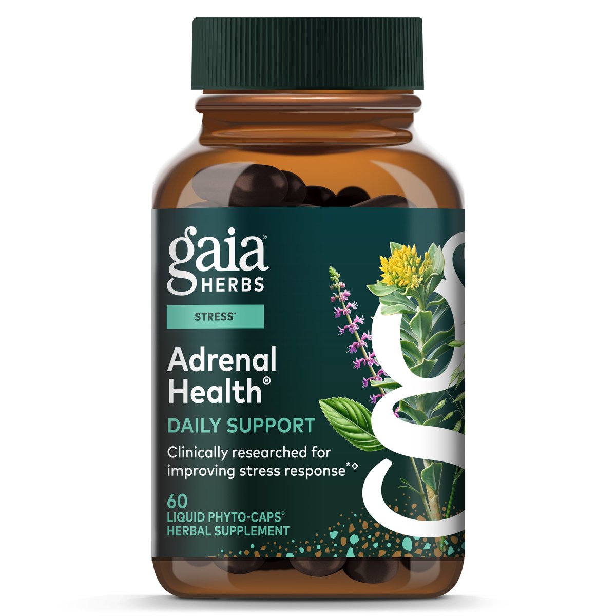 Gaia Herbs SystemSupport Adrenal Health Vegetarian Liquid Phyto-Caps