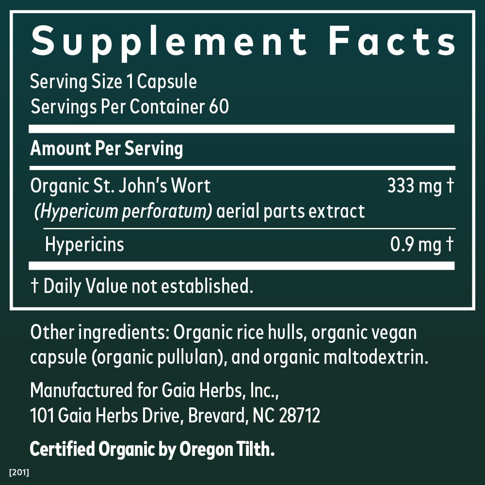 Gaia Herbs Single Herbs St.John's Wort Vegetarian Liquid Phyto-Caps