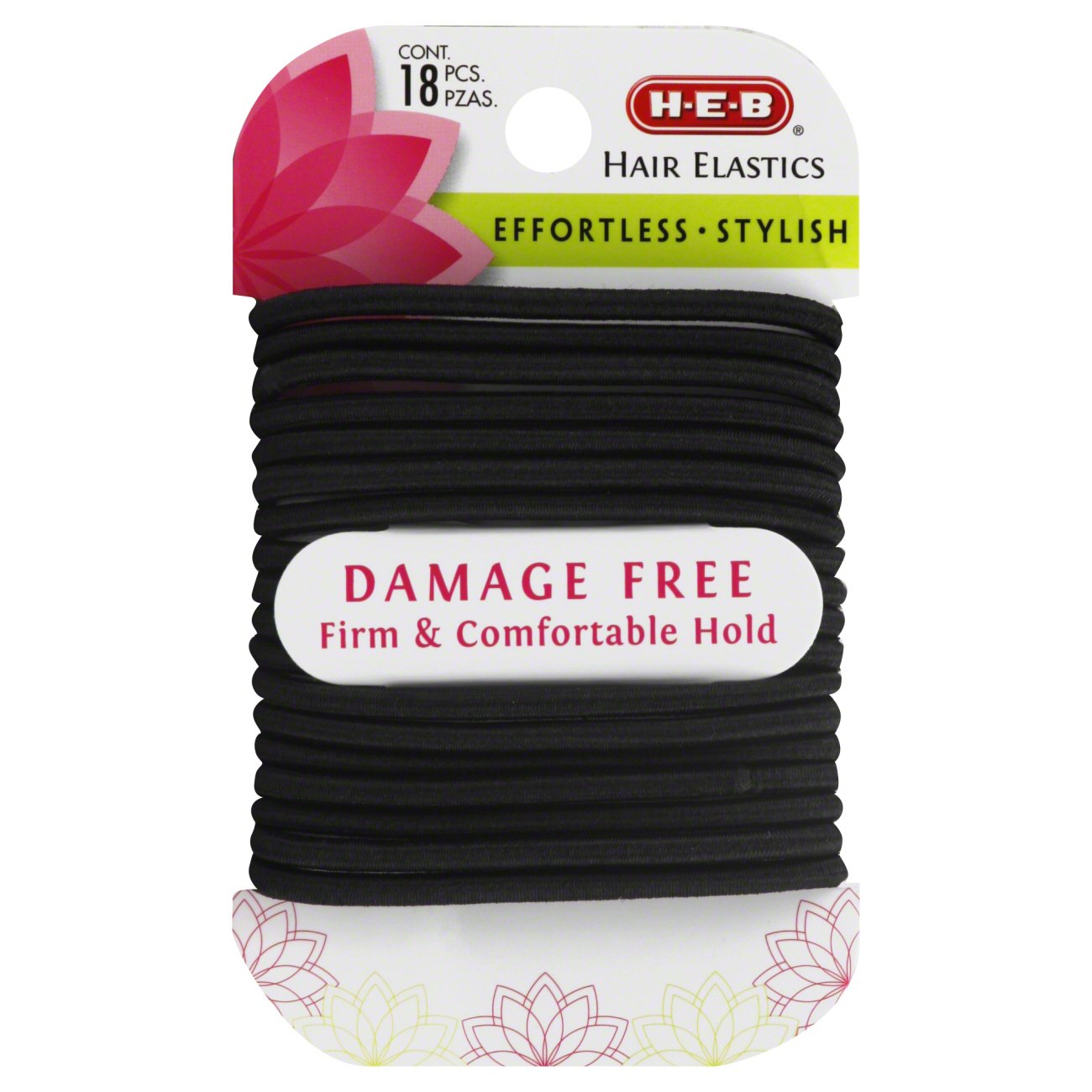 H-E-B Damage Free Satin Black Hair Elastics
