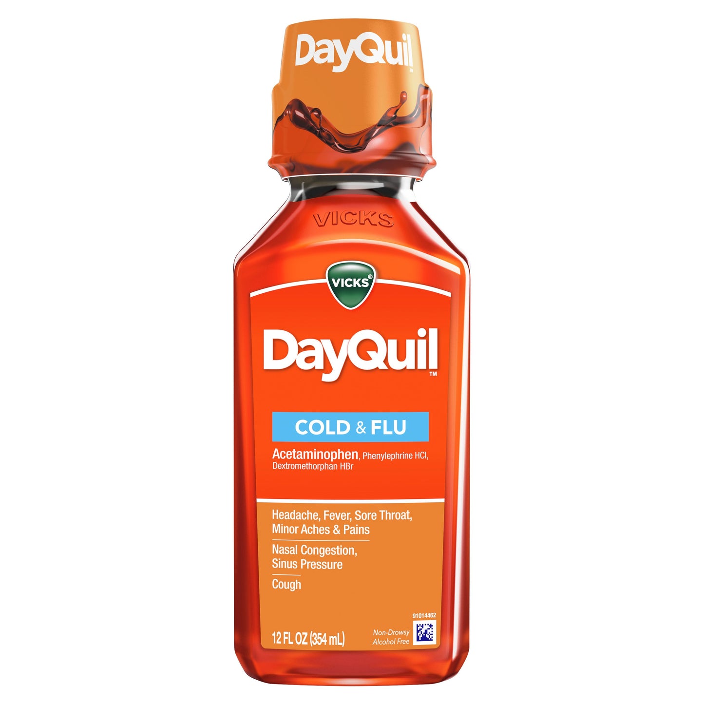 Vicks DayQuil Cold & Flu Relief Liquid Over-the-Counter Medicine, Non-Drowsy Powerful Multi-Symptom Daytime Relief