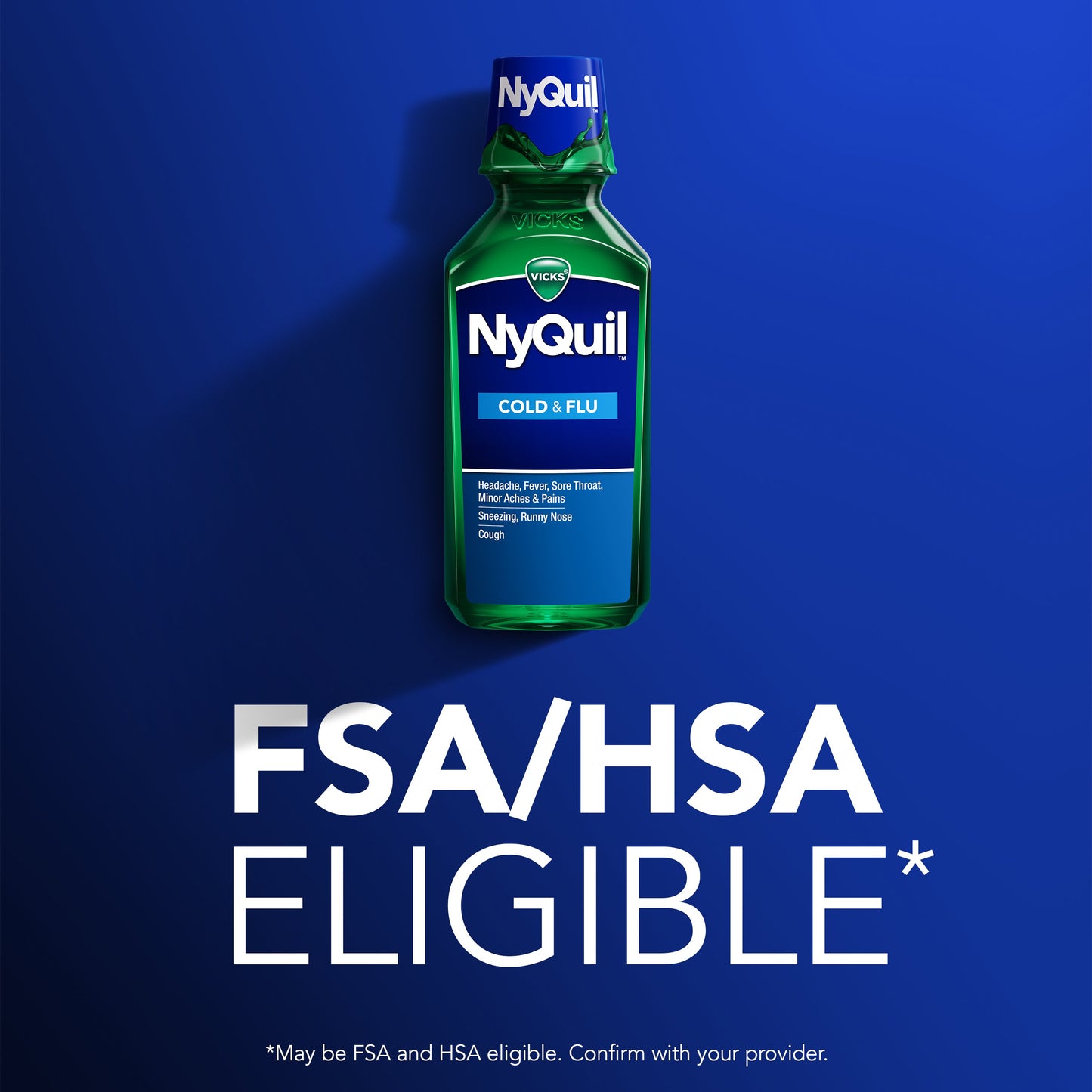 Vicks NyQuil Cold & Flu Relief Liquid Over-the-Counter Medicine, Powerful Multi-Symptom Nighttime Relief