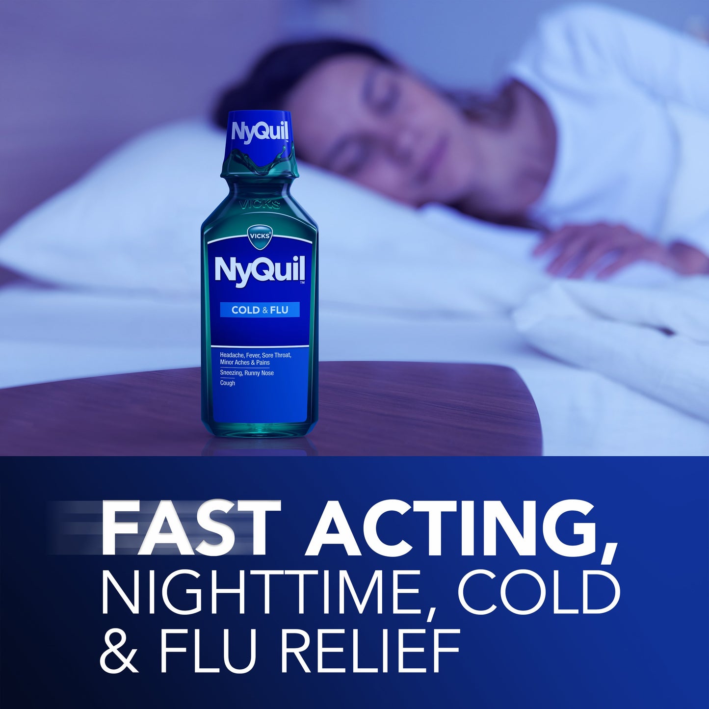 Vicks NyQuil Cold & Flu Relief Liquid Over-the-Counter Medicine, Powerful Multi-Symptom Nighttime Relief