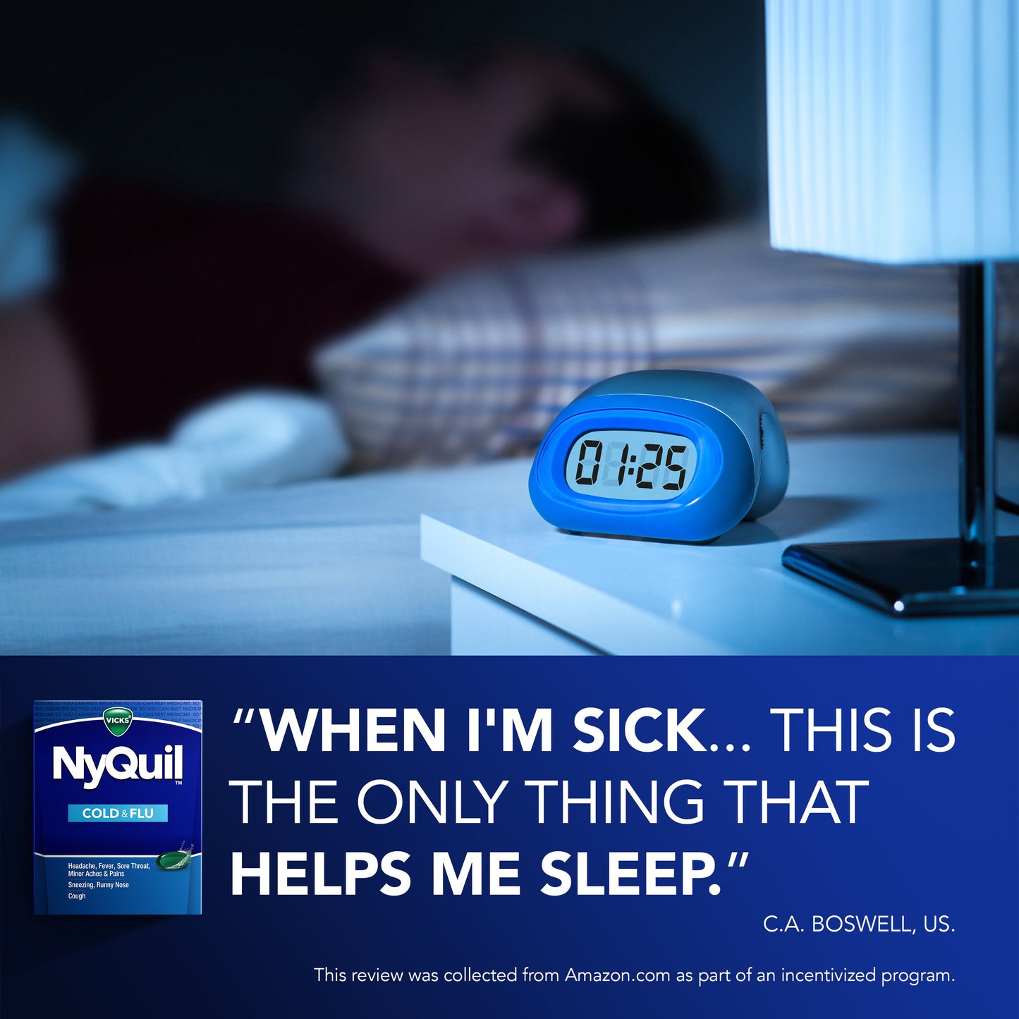 Vicks NyQuil Cold & Flu Relief Liquicaps Over-the-Counter Medicine, Powerful Multi-Symptom Nighttime Relief