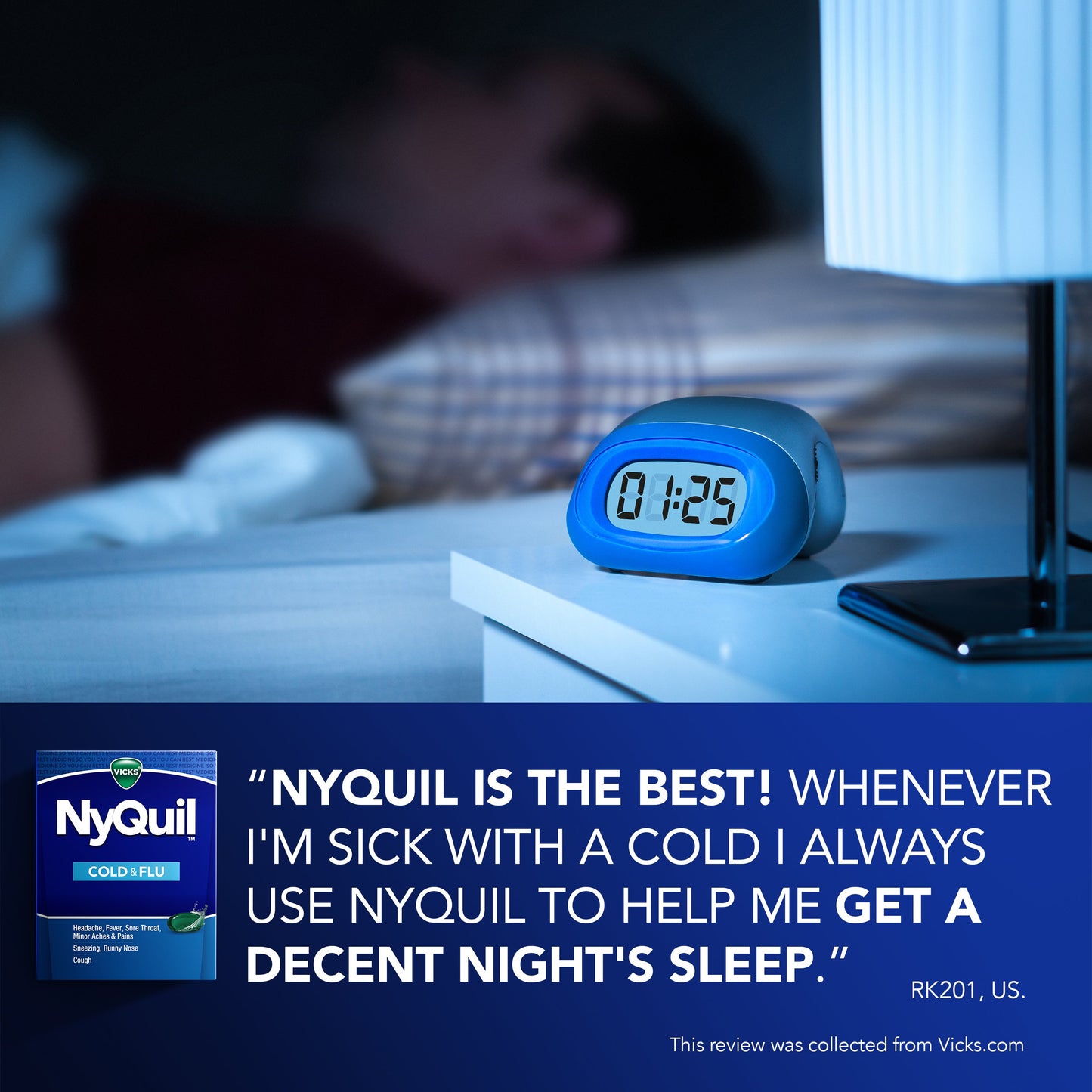 Vicks NyQuil Cold & Flu Relief Liquicaps Over-the-Counter Medicine, Powerful Multi-Symptom Nighttime Relief
