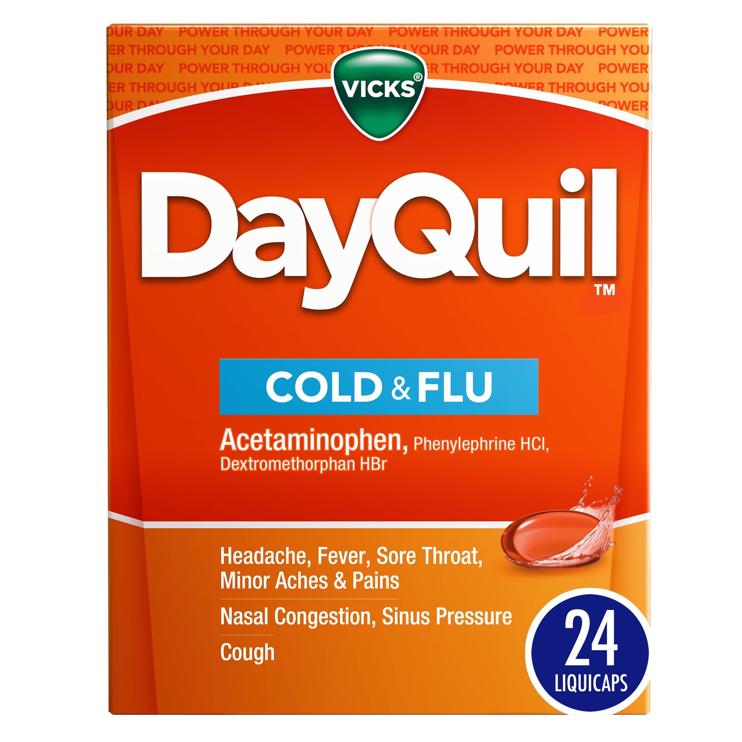 Vicks DayQuil Cold & Flu Relief Liquicaps Over-the-Counter Medicine, Non-Drowsy Powerful Multi-Symptom Daytime Relief