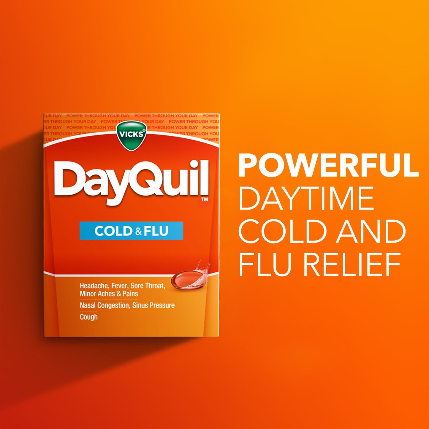 Vicks DayQuil Cold & Flu Relief Liquicaps Over-the-Counter Medicine, Non-Drowsy Powerful Multi-Symptom Daytime Relief
