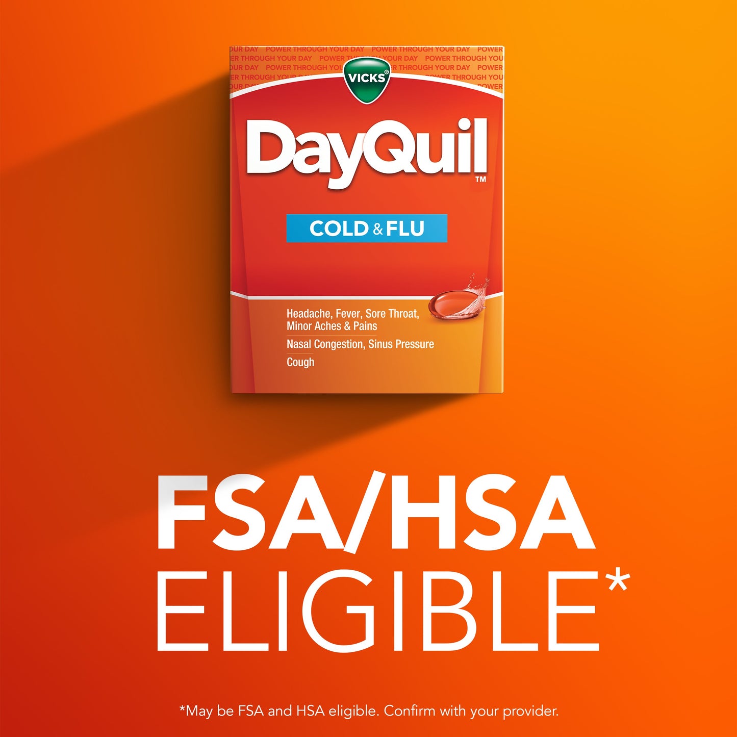 Vicks DayQuil Cold & Flu Relief Liquicaps Over-the-Counter Medicine, Non-Drowsy Powerful Multi-Symptom Daytime Relief