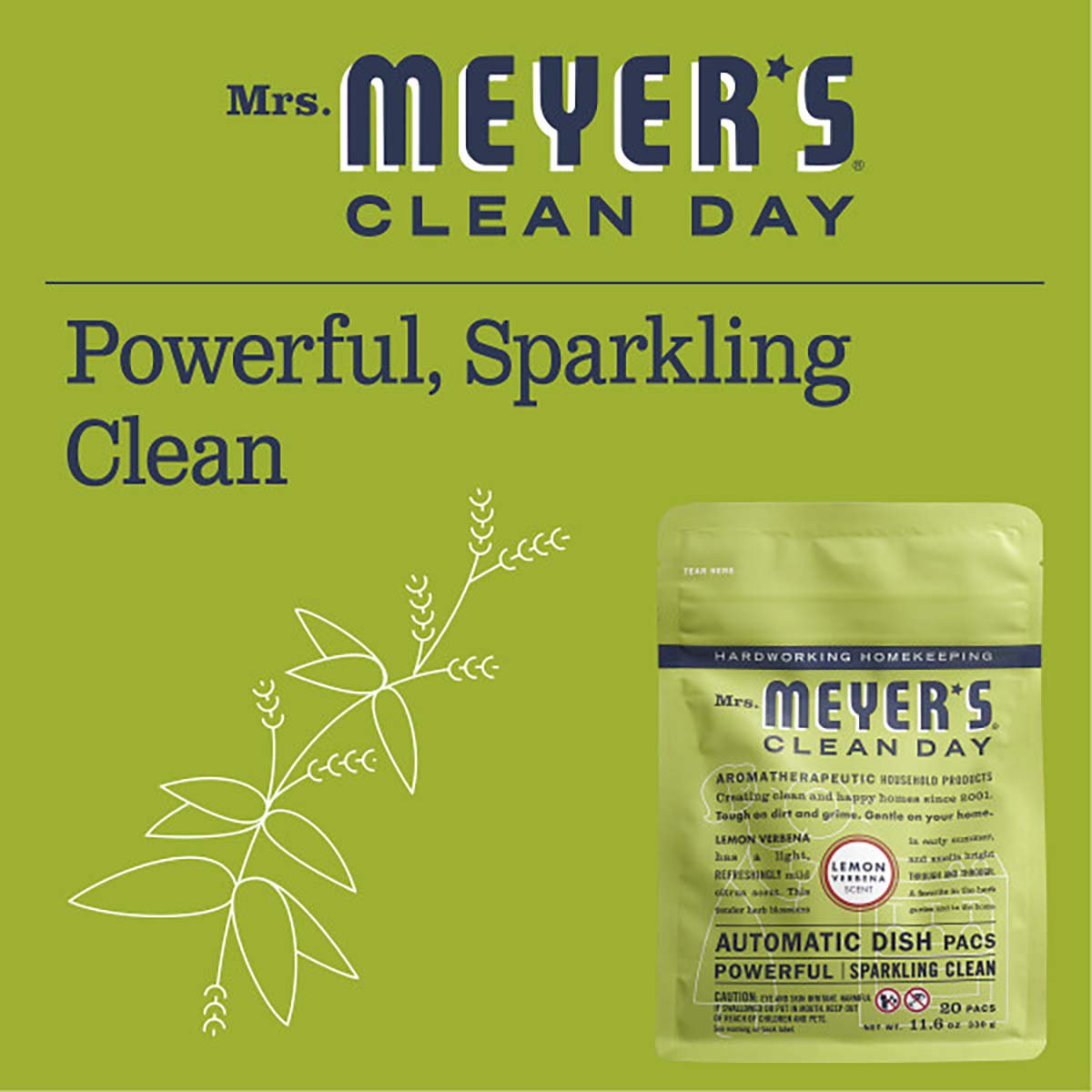 Mrs. Meyer's Clean Day Lemon Verbena Automatic Dish Packs