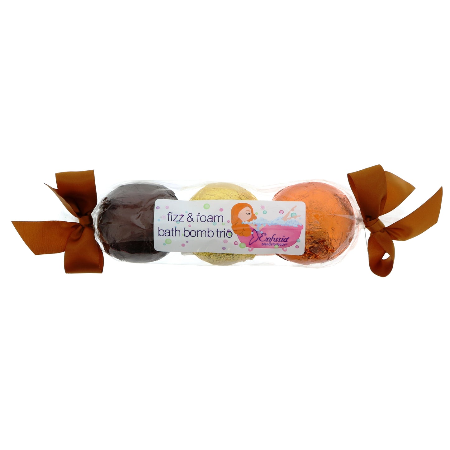 Enfusia Fizz and Foam Bath Bomb Trio, Assorted Colors