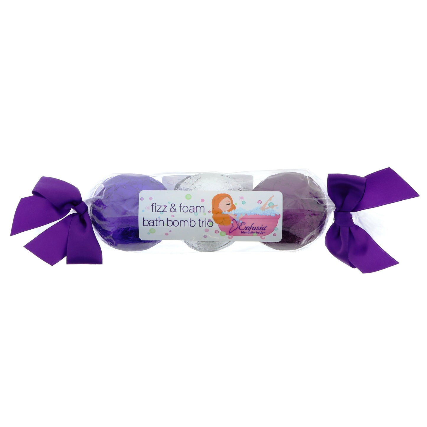 Enfusia Fizz and Foam Bath Bomb Trio, Assorted Colors