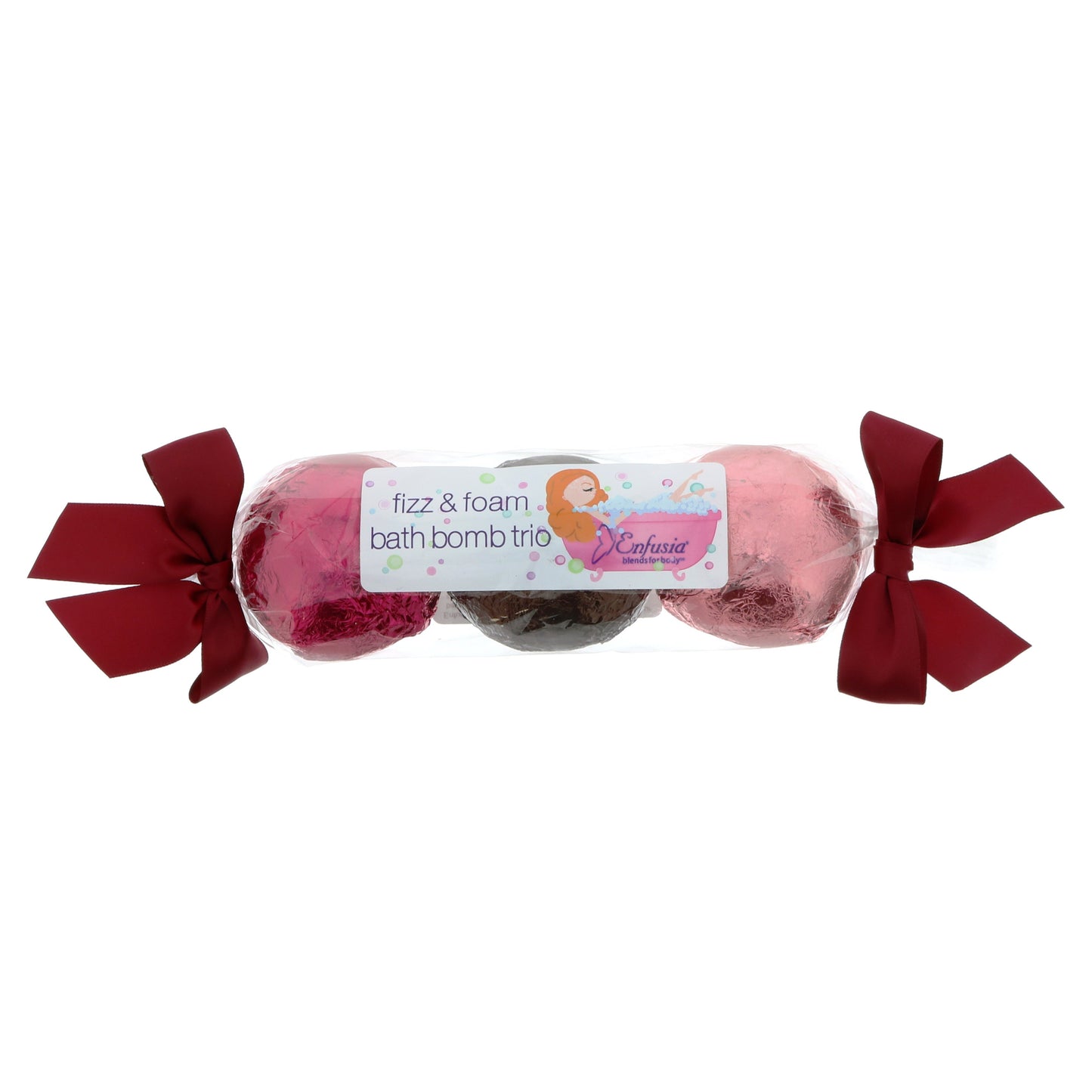 Enfusia Fizz and Foam Bath Bomb Trio, Assorted Colors