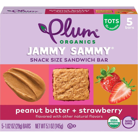 Plum Organics Jammy Sammy Snack Size Sandwich Bar - Peanut Butter & Strawberry