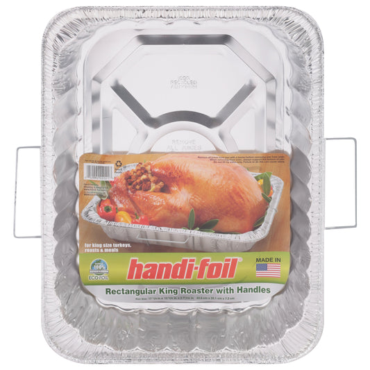 Handi-Foil Rectangular King Roaster Foil Pan with Handles