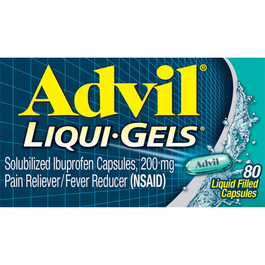 Advil Liqui-Gels Pain Reliever and Fever Reducer, Ibuprofen 200mg for Pain Relief